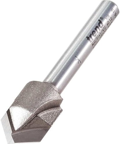Trend Alucobond 45° V Groove Cutter, 1/4 Inch Shank, 13mm x 10mm | Ideal For Accurate 45° V Grooves In Alucobond, With 1/4 Inch Shank, 13mm Cut Diameter And 10mm Cut Length, ALU/01X1/4TC