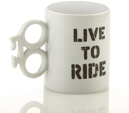 Boxer LIVE TO RIDE) Keramik-Tasse, Weiß