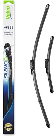 VALEO Silencio Wischer - VF888 - Leistungsstarke, hervorragende Sicht auf der Straße, einfache Montage - originale Flachblätter 700mm/380mm - Vorne - Set mit 2 Wischerblättern - 577888