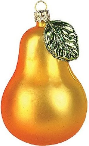 Pinnacle Peak Trading Company Pear Fruit Polish Glass Christmas Ornament Made in Poland Decoration