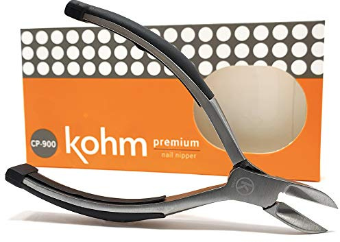 KOHM Nail Clippers - Heavy-Duty, Stainless-Steel Chiropodist-Style Toenail Cutters for Thick Nails