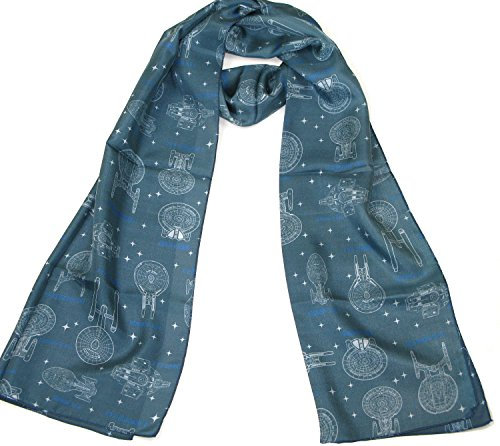Star Trek Enterprise Raumschiffe Schal Blau - Offizielle Ware von LOVARZI