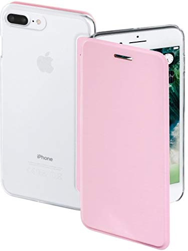 Hama Clear Booklet Rosa Flip-Cover Klapp-Tasche Schutz-Hülle Case Cover für Apple iPhone 7 / 8 Plus