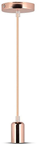 V-TAC SKU.3781 Sospensione Cromo Lampadina vt-7448, Plastica, e altro Materiaux, E27, Rosa, profondità: 60 mm