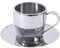 Contacto Edelstahl Mokka-/Espressotasse mit Untertasse 0,08 l (80 ml), doppelwandig, rostfrei, hochglänzend poliert