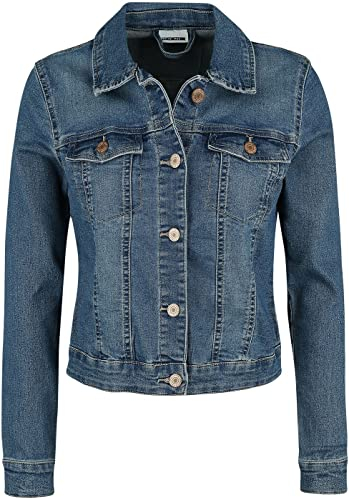 NOISY MAY NMDEBRA LS DENIM JACKET NOOS, Giacca Donna, Blu (Medium Blue Denim), 42 (Taglia Produttore: X-Large)