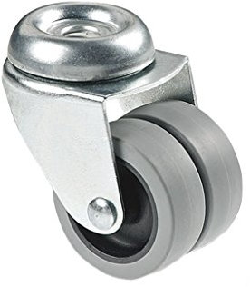 Cofan Rueda doble de polipropileno con agujero pasante de 12 mm | Diámetro de 50 mm | Para pesos de hasta 70 kg