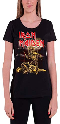 Iron Maiden Slasher Official Womens New Black Skinny Fit T Shirt