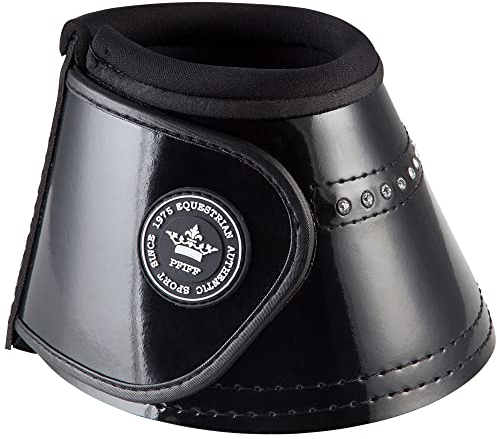 Pfiff 101760 Springglocken Telde, Lack-Optik Strassbesatz, Hufglocken Sprungglocken, Schwarz L