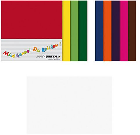 MarpaJansen Faltblätter - Origmaipapier - Transparentpapier farbig - Uni - (15 x 15 cm, 100 Blatt, 42 g/m²) - weiß