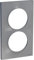 Schneider Electric - Odace Styl, plaque Alu 2 postes verticaux entraxe 57mm - S520714E
