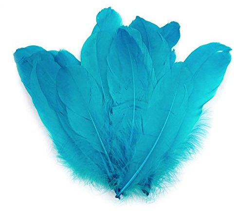 maDDma 20 Enten-Federn 15-21cm Bastelfedern Federn f. Basteln Dekoration Hüte Kostüme, Farbe:türkis