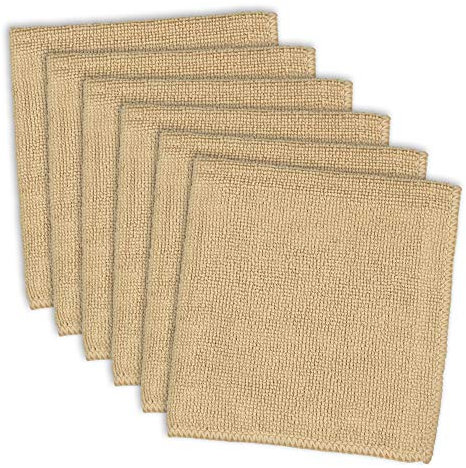 DII Cleaning Collection Geschirrtuch-Set, weich, sehr saugfähig, Mikrofaser, 30,5 x 30,5 cm, Taupe, 6 Stück
