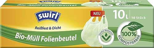 Swirl Bio-Müll-Folienbeutel mit Tragegriff 10 L 10 Stück Mülleimer & Abfallbeutel