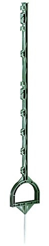 Kerbl Vollkunststoffpfahl mit Steigbügeltritt, 114cm,grün, 5 Stück