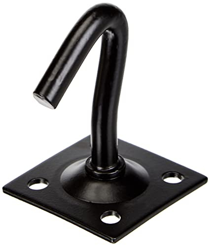 Chapuis 8607ZN Fester Haken + Grundplatte - Verzinkter Stahl - Durchmesser 7 mm - Grundplatte 45 x 45 mm - Schwarz