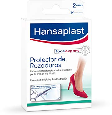 Hansaplast Apósito protector de rozaduras, alivio inmediato, apósitos adhesivos anti ampollas, alivia la fricción, protección invisible, fuerte adhesión, impermeable, 2 unidades