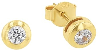 Amor Ohrstecker Damen Ohrschmuck, mit Zirkonia synth., 0,5 cm, Gold, Kommt in Schmuck Geschenk Box, 9077304
