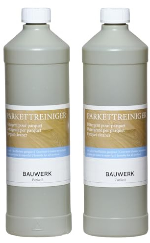 HPS® Sparset 2x1Liter Bauwerk Parkettreiniger für geöltes und versiegeltes Bauwerk Parkett - inklusive Reinigungspad