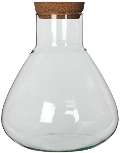 MICA Decorations Decorations Glas Terrarium Glasdose mit Korkverschluß Emily recyceltes Glas transparent- H 32 x D 29 cm