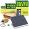 MANN-FILTER Inspektionspaket Filterset 1x Ölfilter, 1x Luftfilter, 1x Innenraumfilter (Aktivkohlefilter), Kompatibel mit SEAT CORDOBA, IBIZA, SKODA FABIA 1, FABIA 2 ROOMSTER, VW FOX POLO