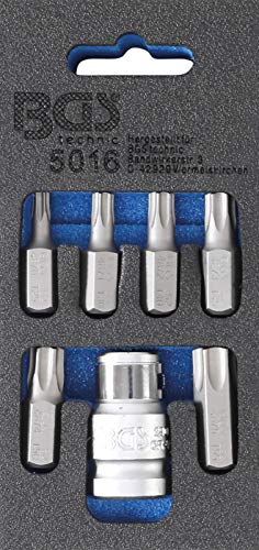 BGS 5016 | Screwdriver Bit Set | 10 mm (3/8) hex Drive | T-Star (for Torx) | 7 pcs.