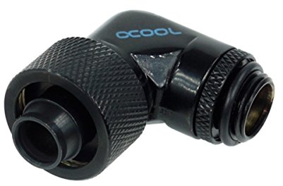 Alphacool HF 16/10 Anschraubtülle 90°; drehbar G1/4 - Deep Black