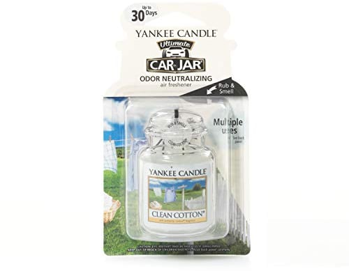 Yankee Candle Autoduft Car Jar Ultimate, bis zu 4 Wochen Duft, Clean Cotton