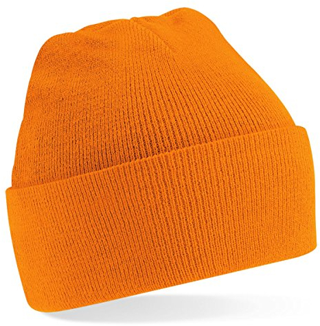 Beechfield, Acryl-Strickmütze für Erwachsene, zum Aufschlagen, Unisex Gr. Einheitsgröße, Orange