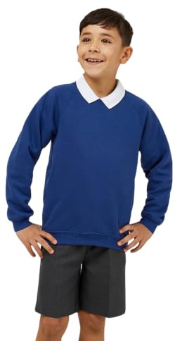 Trutex Kids School Sweatshirt | Crew Neck Cotton-Rich Standard Fit School Uniform Jumper for Boys and Girls