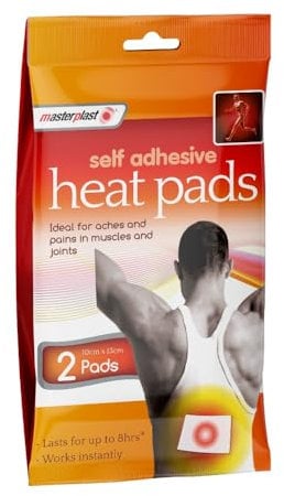2 X Masterplast Self Adhesive Heat Pads, relieves aches & pains 2 Pack