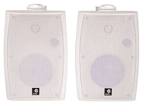 E-AUDIO 60W ACTIVE BLUETOOTH(SMART PHONES, TABLETS, COMPUTERS) WALL SPEAKERS W/BUILT IN AMPLIFIER FOR DOMESTIC & COMMERCIAL INDOOR USE (WHITE)