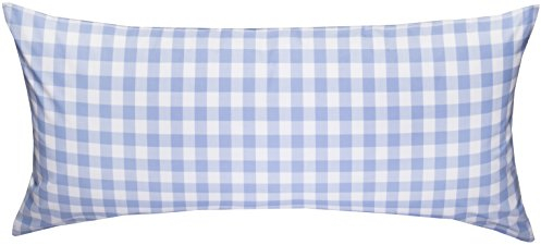 Bettwaesche-mit-Stil Mako Batist/Mako Perkal Landhaus Bettwäsche Karo Oslo kariert (40 cm x 80 cm Kissen, Blau - Karo)