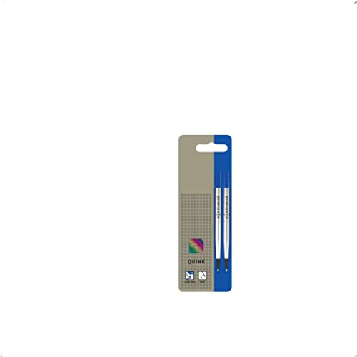 Parker S0881490 Ersatzminen Quink (für Tintenroller, mittlere Strichbreite, blaue Tinte, 2er-Pack)