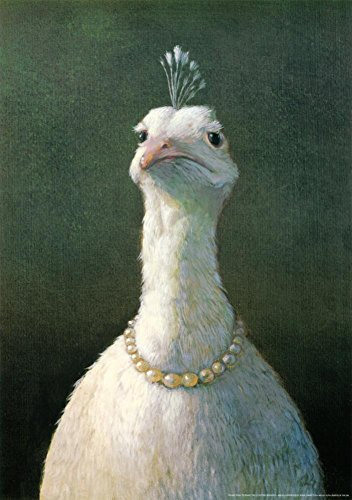 Kunstdruck Michael Sowa Fowl mit Perlen, 43 x 61 cm