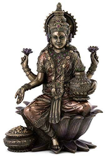 TLT 17,8 cm sitzen Lakshmi Hindu Hinduismus Göttin Statue Skulptur Figur Laxmi