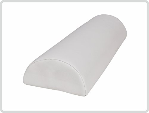 Halbrolle Nackenrolle Knierolle Massage mit Kunstlederbezug 40 x 15 x 7,5 cm, weiss
