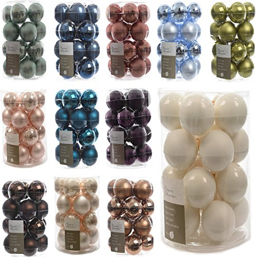 LS-LebenStil 18-20 Glas Weihnachtskugeln 6cm WollWeiss Creme Christbaumkugeln - Matt Glänzend - Keine Nähte mit Öse zum Aufhängen Christbaumschmuck Weihnachtsbaumschmuck Dekokugel Baumkugel