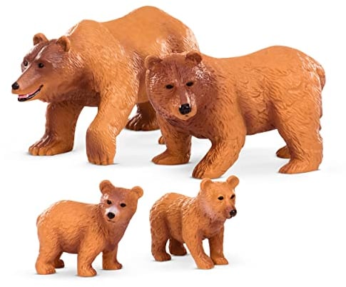 Terra by Battat- Brown Bear Family Battat Famiglia di orsi Bruni-Piccolo Orso Bruno Giocattolo a Forma di Animali per Bambini dai 3 Anni in su (4 Pezzi), Colore Marrone, AN2732Z
