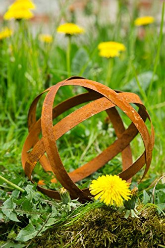 KUHEIGA Dekokugel Bando, Rost Ø 20cm Rostkugel Gartenkugel Edelrost Kugel Pflanzkugel