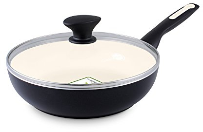 GreenPan Rio cw000057 – 004 Schmorpfanne/Deckel Glas/Aluminium schwarz 24 cm