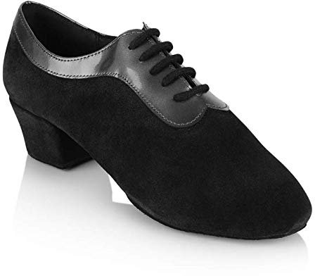 Ray Rose - Damen Tanzschuhe/Trainerschuhe 417 - Velourleder/Lack Schwarz - Normalweite (Medium) - 4 cm Practice [UK 2,5]
