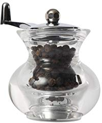 T&G Cauldron Pepper Mill - Acrylic with Crank Handle Size 90mm
