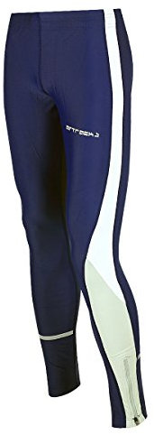 Airtracks Herren Thermo Funktions Laufhose Lang - Winter Running Tight - Warm - Atmungsaktiv - Reflektoren - Navy-blau - M - Herren