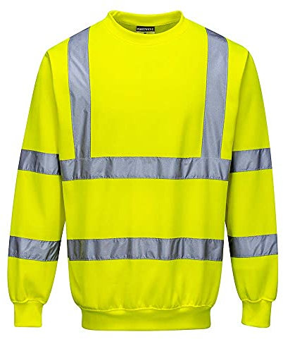 Portwest B303 Comfort Elasticated Hi-Vis Sweatshirt Yellow, X-Small