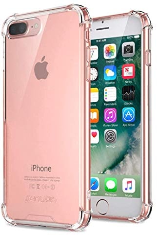 Jenuos Coque iPhone 7 Plus, Coque iPhone 8 Plus, Transparent Doux Souple Extrêmement Fin Housse TPU Silicone Etui pour iPhone 7/8 Plus 5.5- Transparent(7P-TPU-CL)