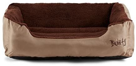 Bunty Deluxe Dog Bed - Small, Medium to XXL Calming Washable Dog Bed - Non-Slip Base, Raised Walls, Fleece Lined Interior, Plush Cushioning, Insulates & Retains Heat - Large, Cream
