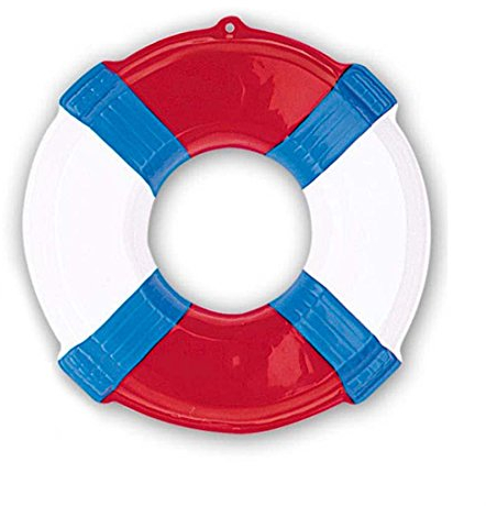 NET TOYS Deko Rettungsring Wanddeko 3D Rettungsreifen rot Maritime Hängedeko Wurfring Dekohänger Seefahrt Schwimmring Baywatch Wurfreifen Poolparty Dekoration Schwimmreifen