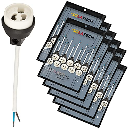 ISOLATECH GU10 Brandschutz Keramik Fassungen VDE RoHS 230-250 Volt 2A max.100W 0,75mm 2 Kabel LED Halogen (hier: 100 Stück)