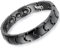Flongo Herren Keramik Armband Gliederarmband Porzellan Armreif Keramikarmband 11mm Breit Hematit herrenschmuck Schwarz Magnet polierte Klassiker für Frauen Männer 3 Motiven